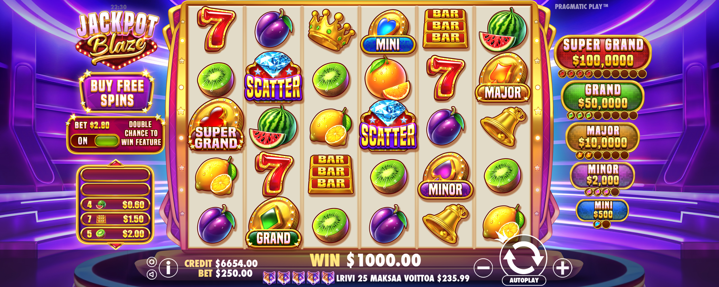 Jackpot Blaze - screenshot with slot description 2